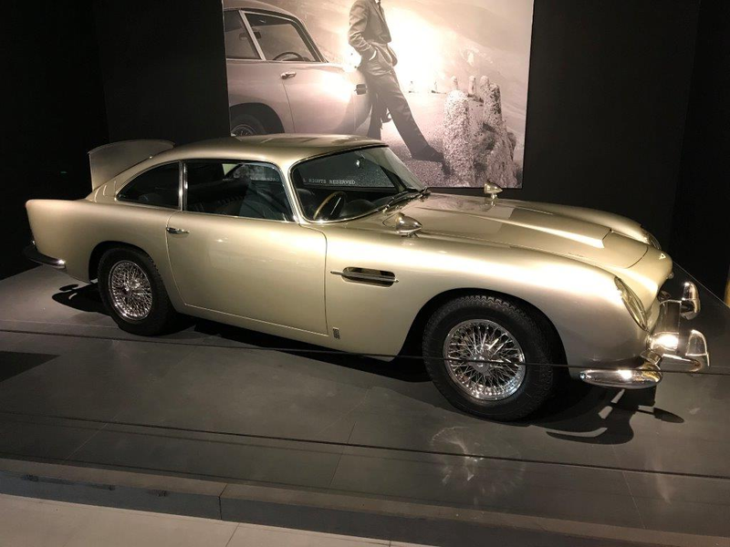 1964 Aston Martin DB5, Bond car. One of four cars fully kitted out (by Aston) for filming Goldfinger, this features all the toys seen in the movie.
